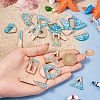 20Pcs 10 Styles Transparent Resin & White Wood Pendants RESI-TA0002-86-7