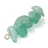 Gradient Color Natural Green Aventurine & Natural Prehnite & Natural Malachite Chip Beaded Pendants PALLOY-JF02795-05-5