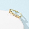 Heart Brass Micro Pave Cubic Zirconia Cuff Rings for Women RJEW-L334-03G-3