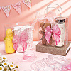 24Pcs Bowknot Print Transparent PVC Packing Bags with 2 Rolls Polyester Ribbons ABAG-PH0001-86-4