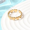 Heart 304 Stainless Steel Cuff Open Rings for Women RJEW-A091-14G-3
