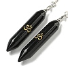 Bullet Natural Obsidian Pointed Dowsing Pendulums AJEW-B106-01AS-03-3