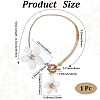 Alloy & Plastic White Flower Charm Anklets for Women AJEW-WH20080-95A-2