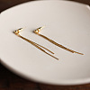 Brass Line Tassel Stud Earrings FS-WGBE0DD-02-1