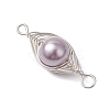 Copper Wire Wrapped Shell Pearl Connector Charms PALLOY-JF03114-5