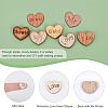 4 Styles Heart with Love & Word Wood Cabochons WOOD-FH0001-90-6