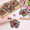 6Pcs Embroidery Beading Felt Cloth Iron On/Sew On Patches with Paillette PATC-HY0002-06-3