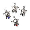 304 Stainless Steel Micro Pave Rhinestone Pendants STAS-G369-07P-1