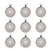 Tibetan Style Alloy Pendant Cabochon Settings TIBE-R295-055AS-FF-1
