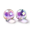 Two Tone UV Plating Rainbow Iridescent Acrylic Beads TACR-D010-03A-07-3