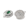 Brass Micro Pave Clear Cubic Zirconia Pendants KK-Z073-25P-2