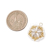 Natural Howlite & Glass Seed Beaded Flower Pendants PALLOY-MZ01211-02-2