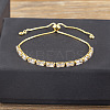 Brass Micro Pave Cubic Zirconia Slider Bracelets FS-WG49F5F-05-1