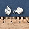 925 Sterling Silver Pave Clear Cubic Zirconia Heart Charms STER-H119-04S-3