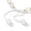 Flower Glass & Acrylic Braided Bead Adjustable Bracelets for Women BJEW-JB10445-4
