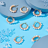 4 Pairs Vintage Natural Pearl Braided Hoop Earrings for Girl Women EJEW-UN0002-07-3