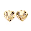 Brass Micro Pave Clear Cubic Zirconia Pendants KK-S360-146-NR-1