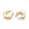 Rhombus Brass Hoop Earrings EJEW-T047-109G-2