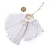 Angel Wood & Cotton Threads Pendant Decoration HJEW-JM02406-01-3