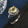 925 Sterling Silver Micro Pave Cubic Zirconia Finger Rings RJEW-B134-01A-01-1