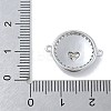 Rack Plating Brass Micro Pave Clear Cubic Zirconia Sacred Heart of Jesus Connector Charms KK-A234-065P-3