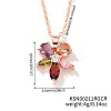 Brass Colorful Rhinestone Pendant Necklaces for Women IM3038-1-1