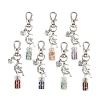 7Pcs Chakra Natural & Synthetic Gemstone Chip & Glass Bottle Pendant Decorations HJEW-JM04167-2