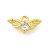 Rack Plating Brass Micro Pave Cubic Zirconia Charms KK-S396-54G-1