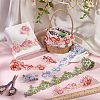 4 Yards 4 Colors Polyester Flower Lace Ribbon OCOR-PH0004-47-5