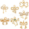 14Pcs 7 Styles Brass Micro Pave Cubic Zirconia Pendants KK-BBC0020-29-1