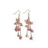Golden Plated Brass Dangle Earrings EJEW-K275-01G-06-1