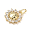 Brass Micro Pave Clear Cubic Zirconia Charms KK-L253-22G-02-2