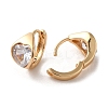 Light Gold Brass Micro Pave Cubic Zirconia Hoop Earrings EJEW-C073-09C-KCG-2