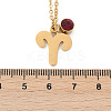 304 Stainless Steel Glass Drill Birth Stone Constellation Pendant Necklaces LS-STAS-D305-08G-A-2