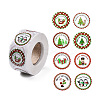 8 Patterns Christmas Round Dot Self Adhesive Paper Stickers Roll X-DIY-A042-01B-1