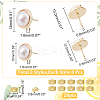 16Pcs 2 Size Brass Stud Earring Findings KK-AR0002-64-2
