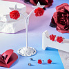 50Pcs 5 Size Resin Rose Flower Stud Earrings with 316 Stainless Steel Pins EJEW-TA0001-29-6