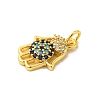 Real 18K Gold Plated Rack Plating Brass Micro Pave Cubic Zirconia Pendants Charms KK-S396-01J-2