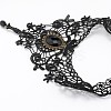 Gothic Alloy Glass Lace Heart Statement Bib Choker Necklaces for Women FS-WGE10D6-01-3