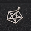 Boy Jewelry Original Color 201 Stainless Steel Pentagon with Pentagram Pendants STAS-I032-209-2