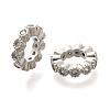 Brass Micro Pave Clear Cubic Zirconia European Beads KK-H508-23B-P-1