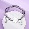 304 Stainless Steel Multi-strand Link Bracelets BJEW-A036-06P-2