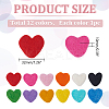 12Pcs 12 Colors Heart Handmade Wool Felt Ornament Accessories AJEW-WR0002-62-2
