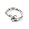 Brass Micro Pave Cubic Zirconia Cuff Rings RJEW-I103-049P-2