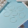 6Pcs 6 Style Natural Shell & Glass Star & Round Beaded Stretch Bracelets Set for Women BJEW-JB09945-01-6