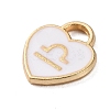 (Defective Closeout Sale: Enamel Yellowing) Golden Alloy Enamel Charms ENAM-XCP0001-47D-3