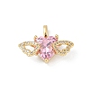 Brass Micro Pave Clear Cubic Zirconia Pendants KK-R213-20G-1