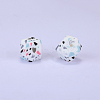 Colorful Pattern Printed Silicone Focal Beads SI-JX0022A-05-1