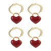 2Pairs Alloy Enamel Hoop Earrings EJEW-LP0001-32-1