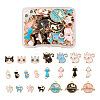 Kissitty 44Pcs 22 Styles Light Gold Plated Alloy Kitten Pendants ENAM-KS0001-03-1